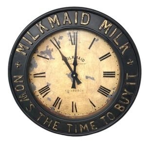 Timeworks Faux Antique Round Wall Clock Milkmaid Milk Now's The Time To Buy It